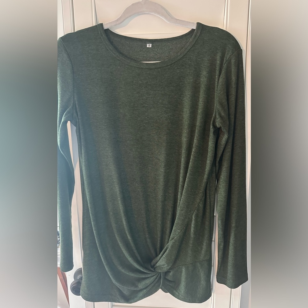 Womens Casual
Long Sleeve T-Shirts Twist
Knot Front Tunic Tops
